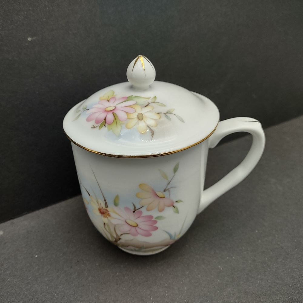 Sadler Windsor Fine Porcelain Lidded Floral Mug Tea Cup Handled Fine China